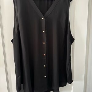 Maurices Black Sleeveless Blouse with Button Detail